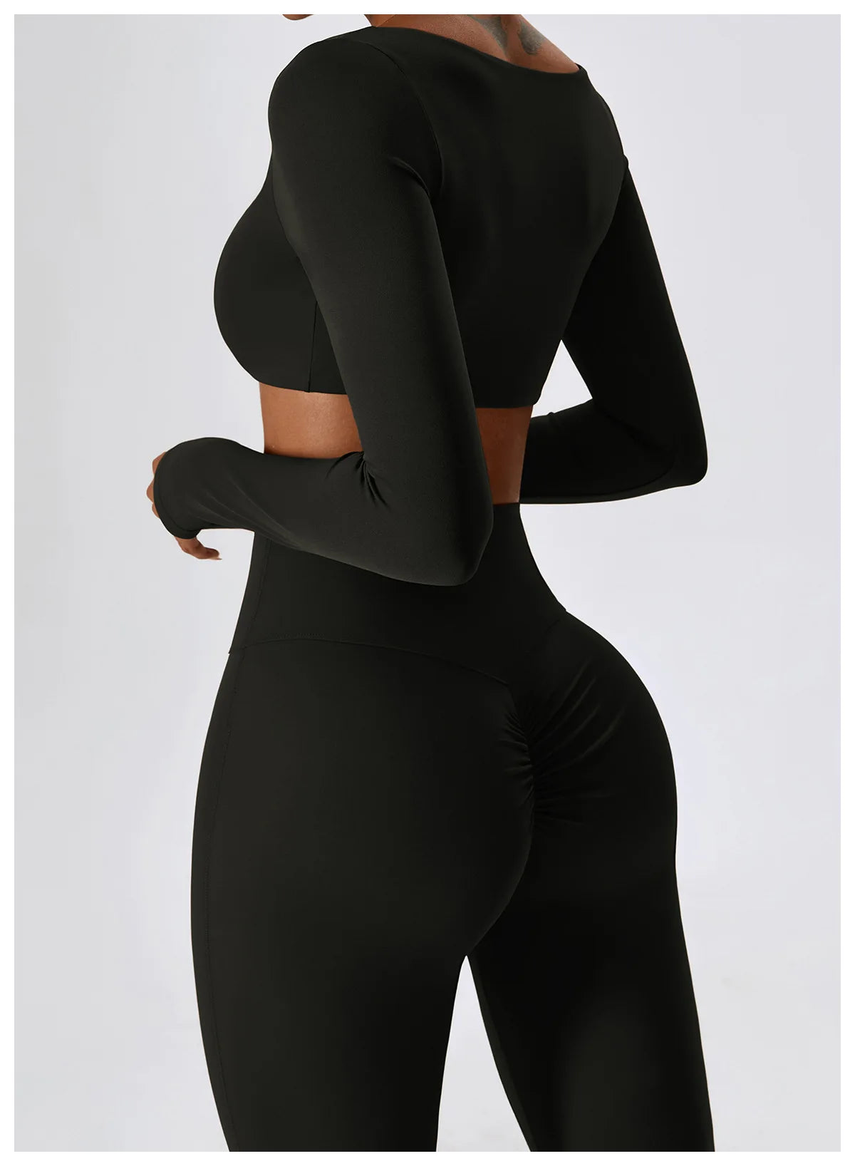 Mulu long Sleeve Crop Top Set