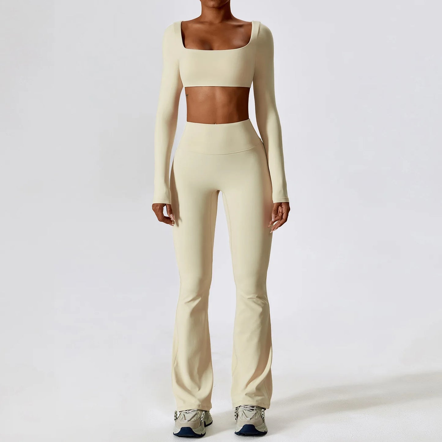 Mulu long Sleeve Crop Top Set