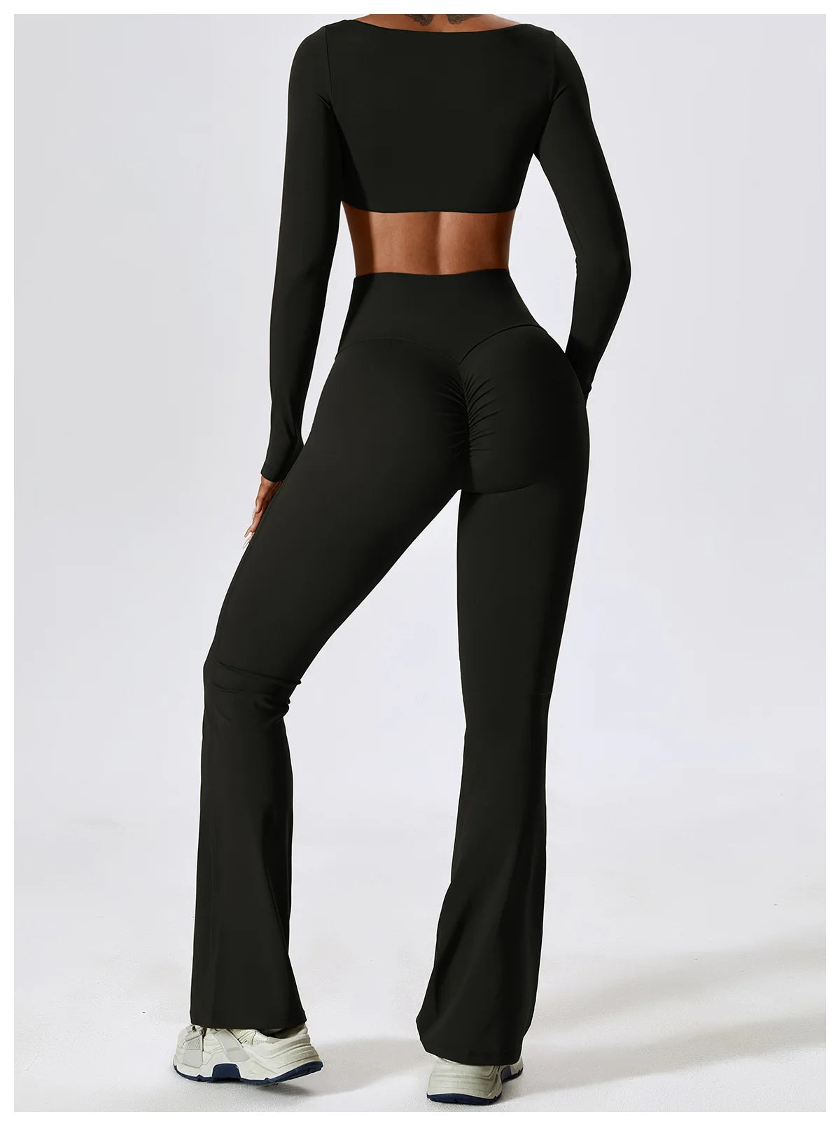Mulu long Sleeve Crop Top Set