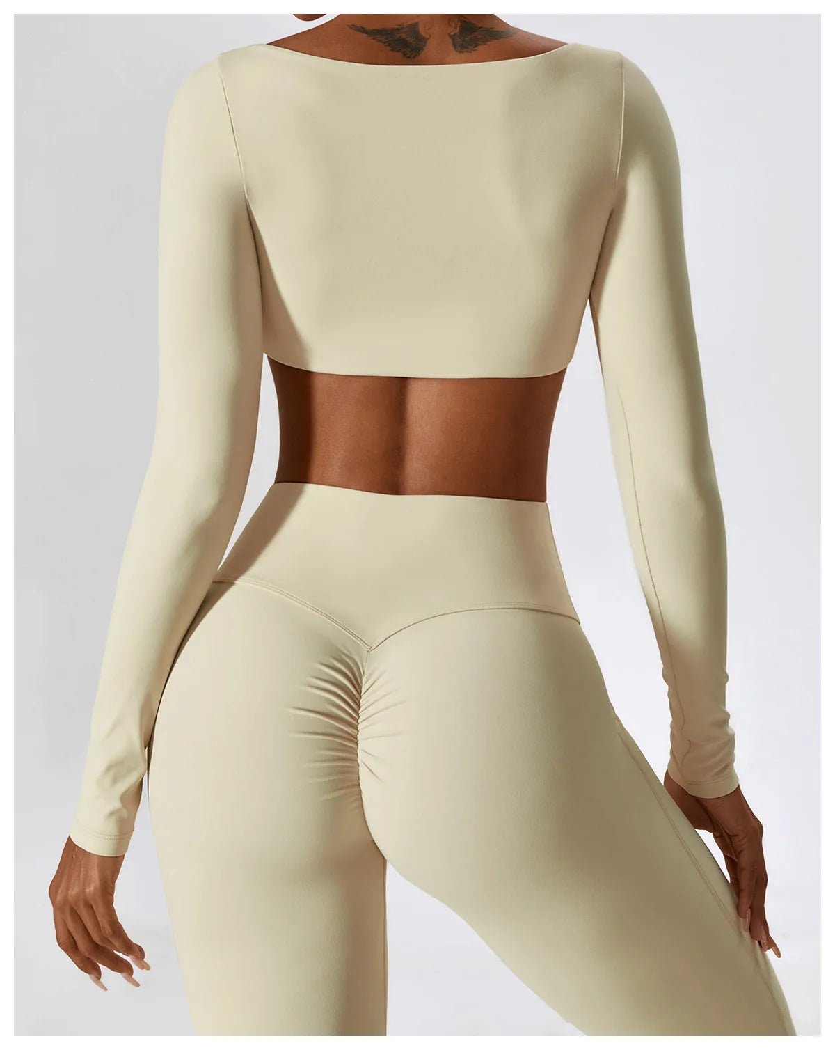 Mulu long Sleeve Crop Top Set