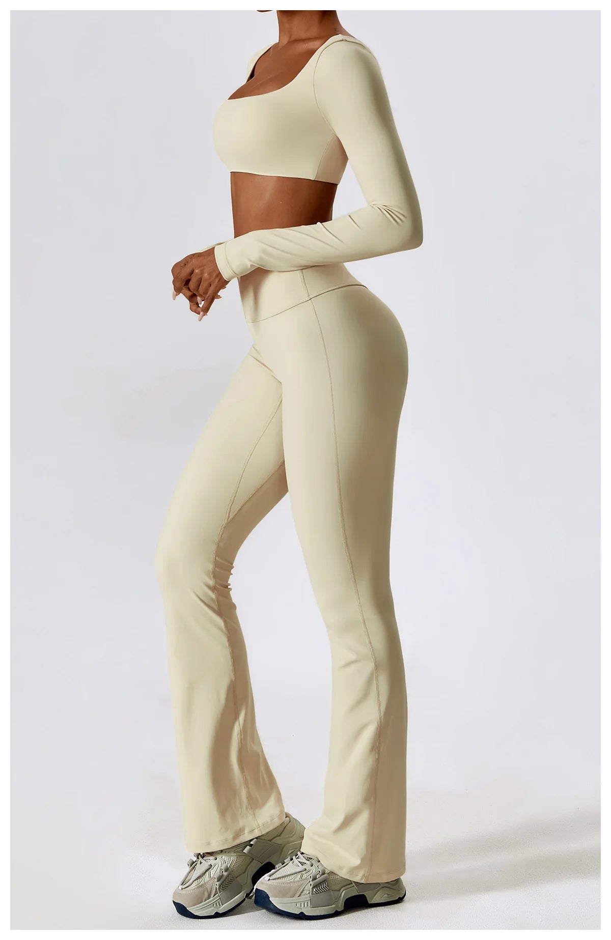Mulu long Sleeve Crop Top Set
