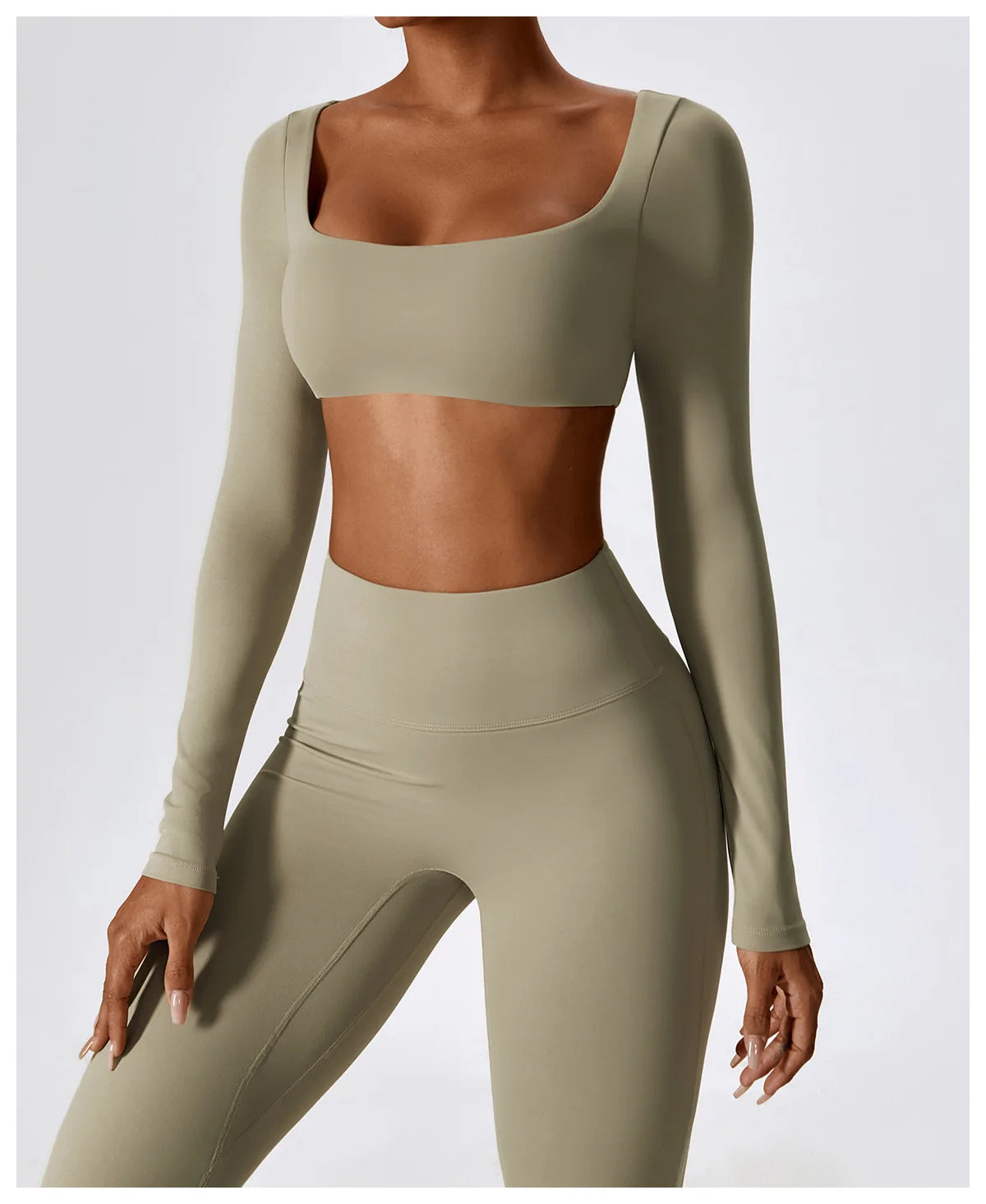Mulu long Sleeve Crop Top Set
