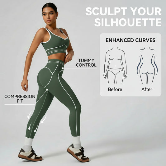 Rora Seamless Set Army Green