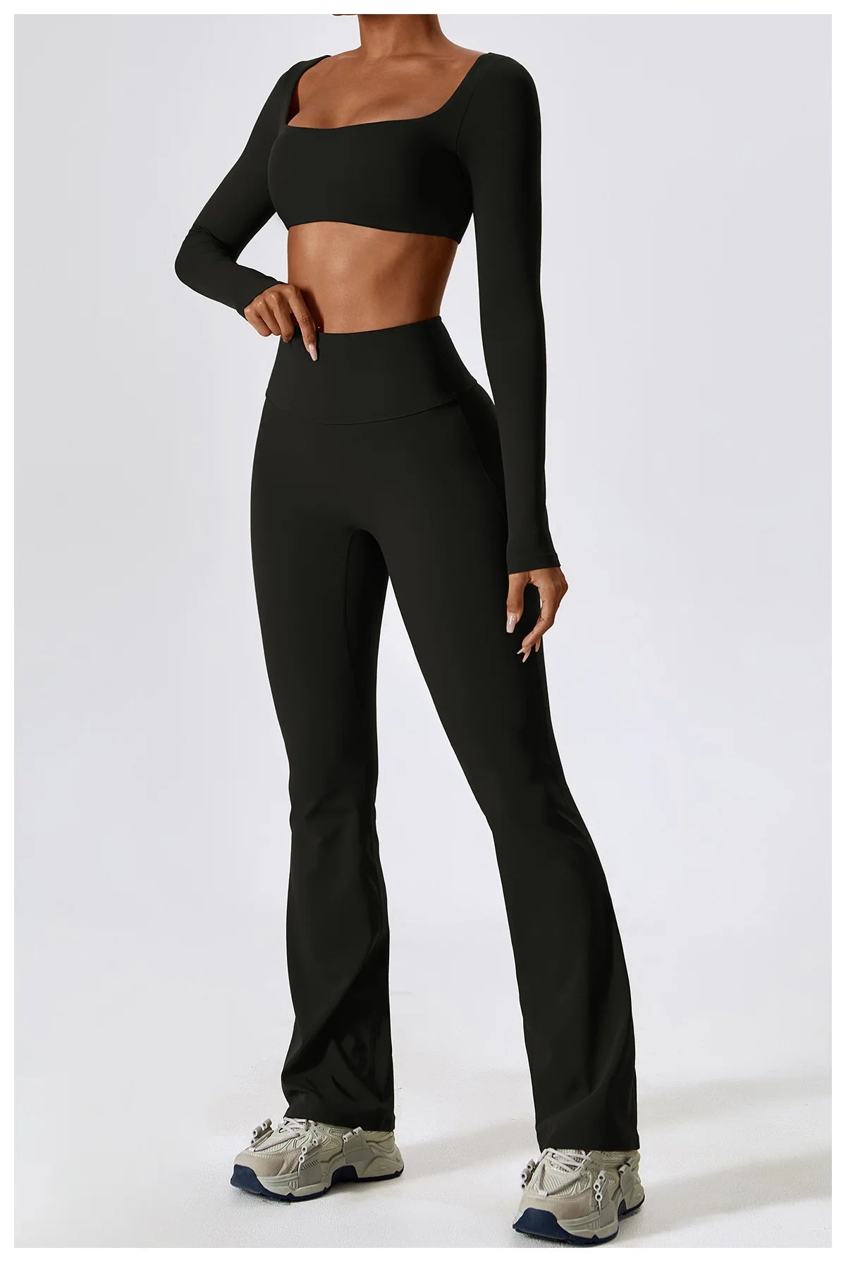 Mulu long Sleeve Crop Top Set